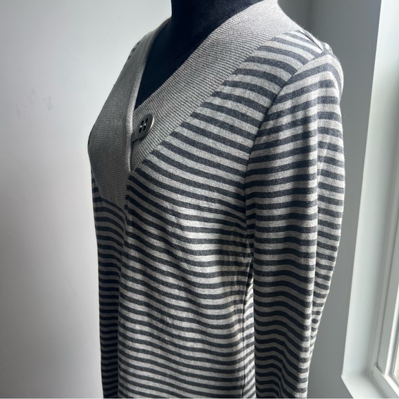 Soft Surroundings Chill Time Striped Grey Sweater Dress Size Medium - Picture 8 of 10